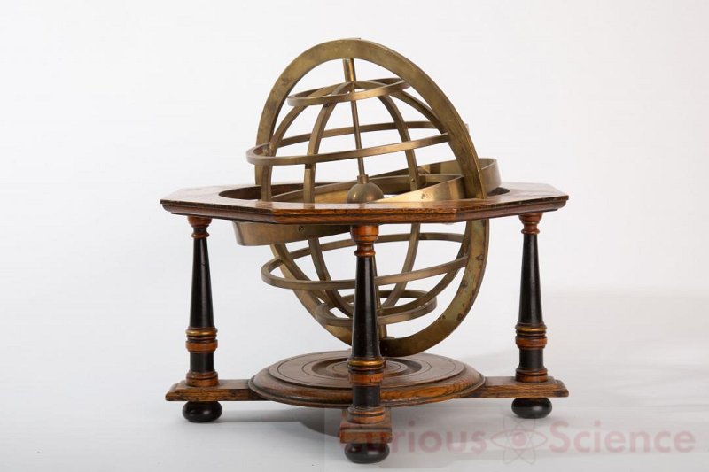 Wood And Brass Armillary Sphere